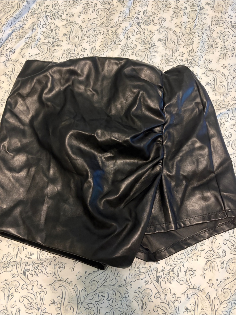 Black Faux Leather Women’s Skirt